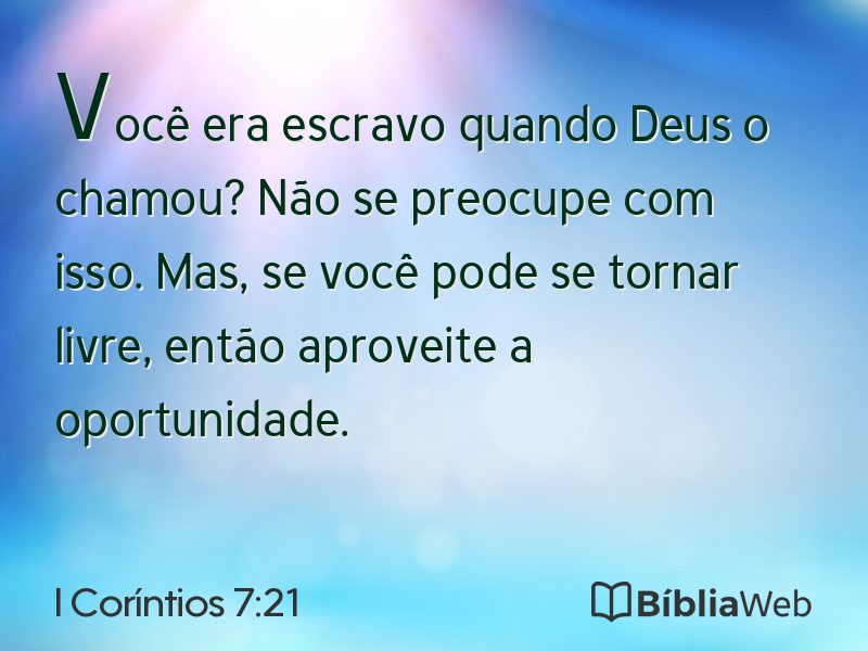 I Coríntios 7:21 em imagem para compartilhar