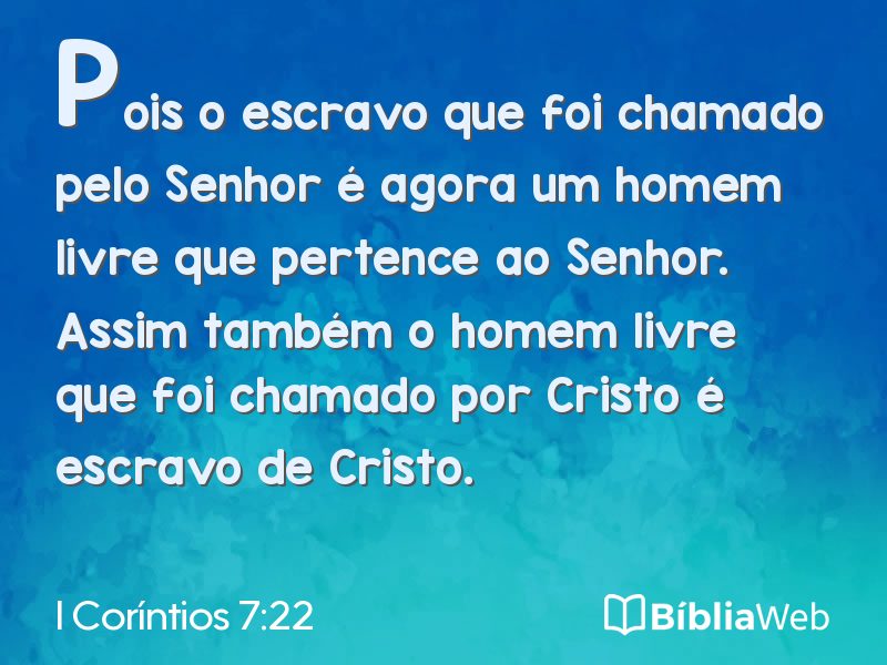 I Coríntios 7:22 em imagem para compartilhar