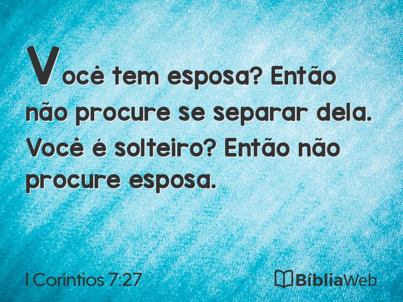I Coríntios 7:27 em imagem para compartilhar