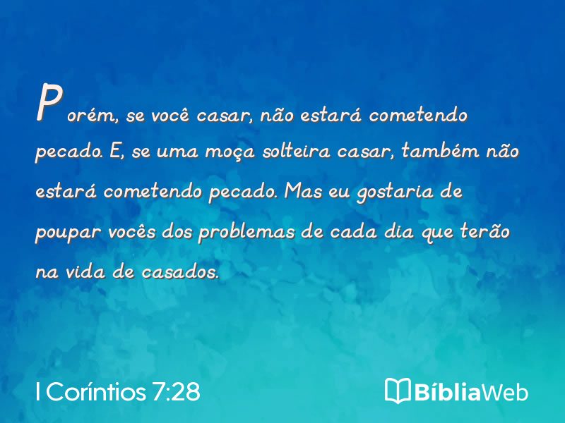 I Coríntios 7:28 em imagem para compartilhar