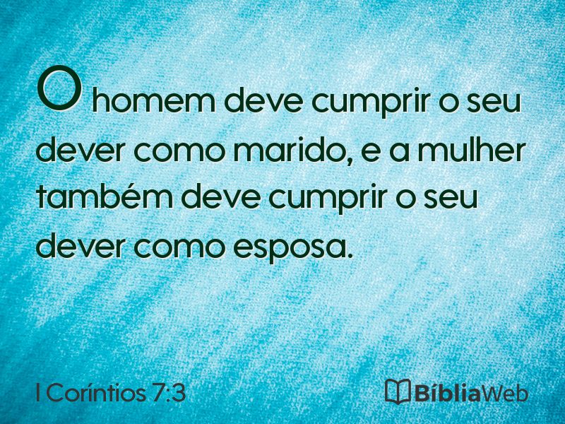 I Coríntios 7:3 em imagem para compartilhar