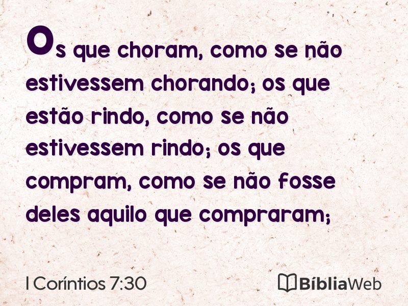 I Coríntios 7:30 em imagem para compartilhar