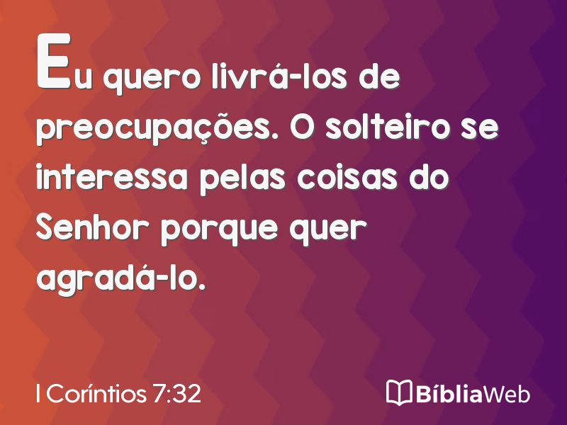 I Coríntios 7:32 em imagem para compartilhar