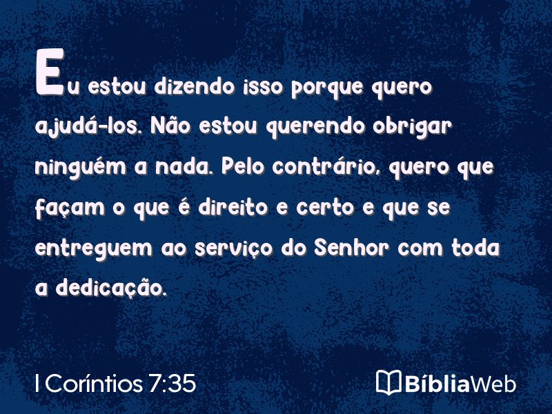 I Coríntios 7:35 em imagem para compartilhar