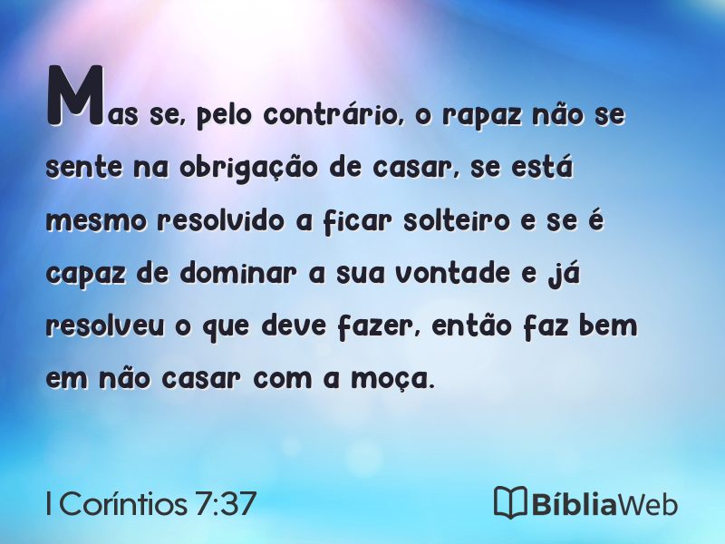 I Coríntios 7:37 em imagem para compartilhar