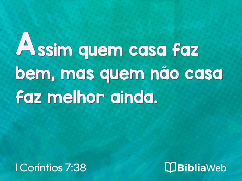I Coríntios 7:38 em imagem para compartilhar
