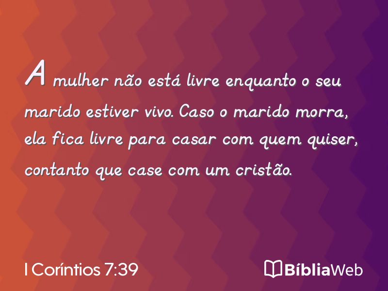 I Coríntios 7:39 em imagem para compartilhar