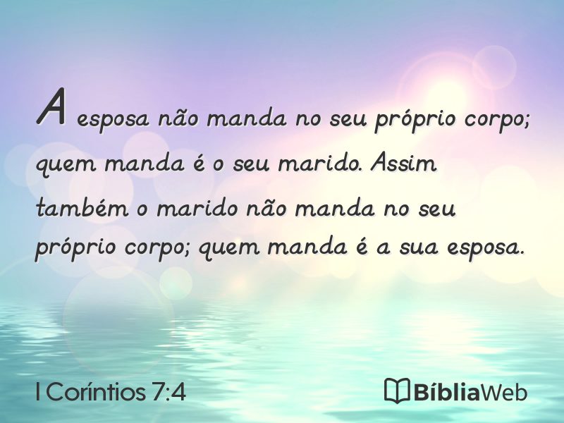 I Coríntios 7:4 em imagem para compartilhar