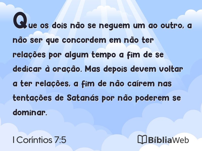 I Coríntios 7:5 em imagem para compartilhar