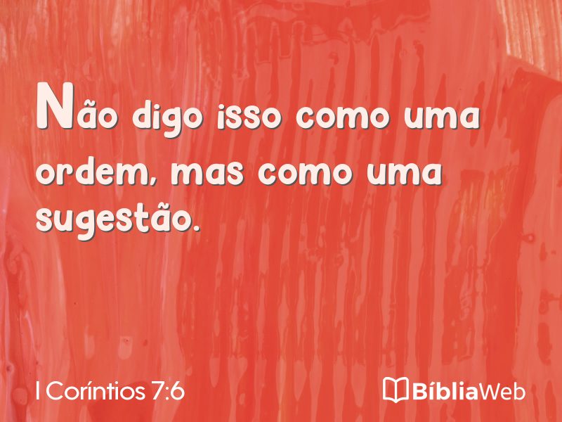 I Coríntios 7:6 em imagem para compartilhar