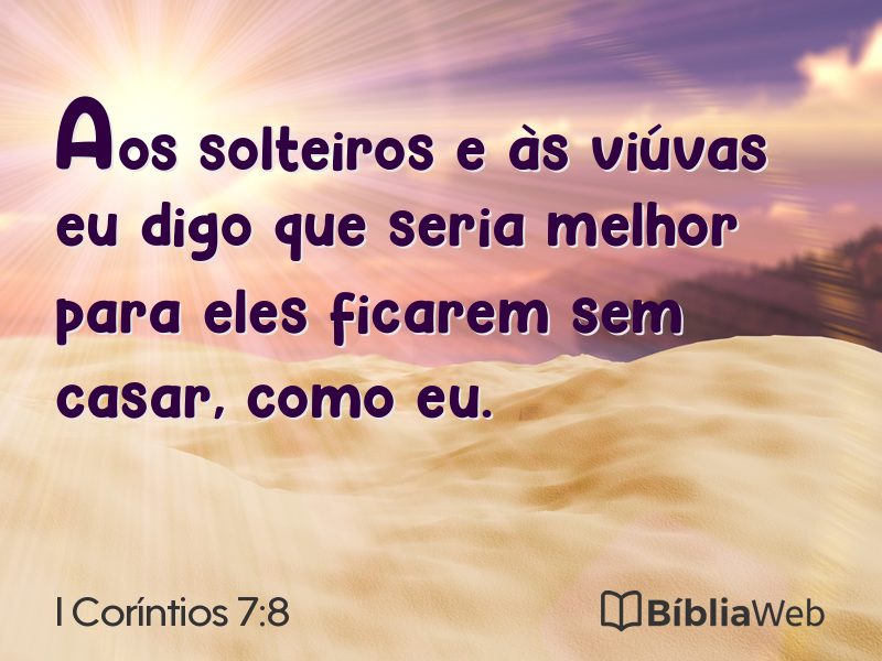 I Coríntios 7:8 em imagem para compartilhar