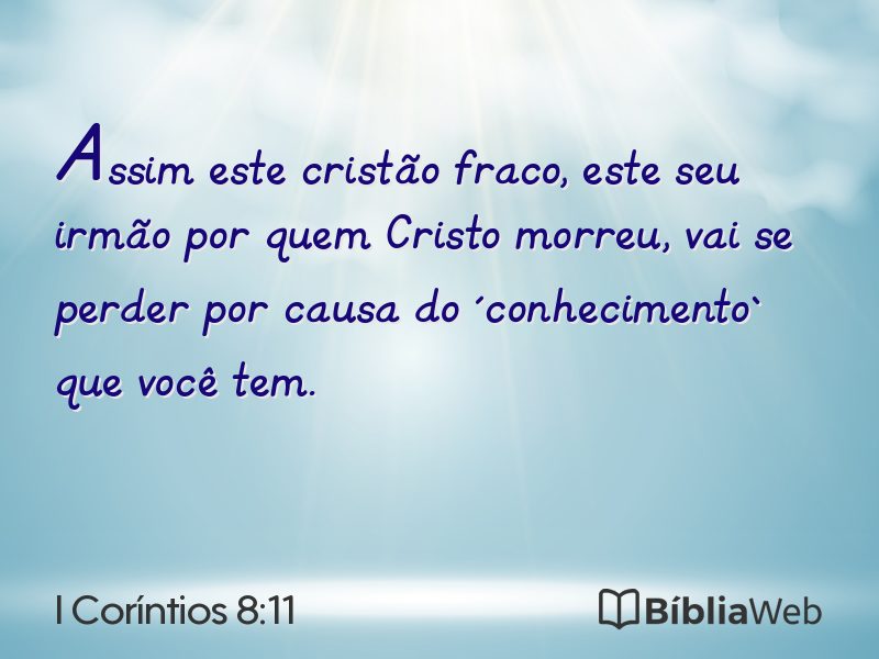 I Coríntios 8:11 em imagem para compartilhar