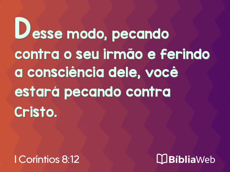 I Coríntios 8:12 em imagem para compartilhar