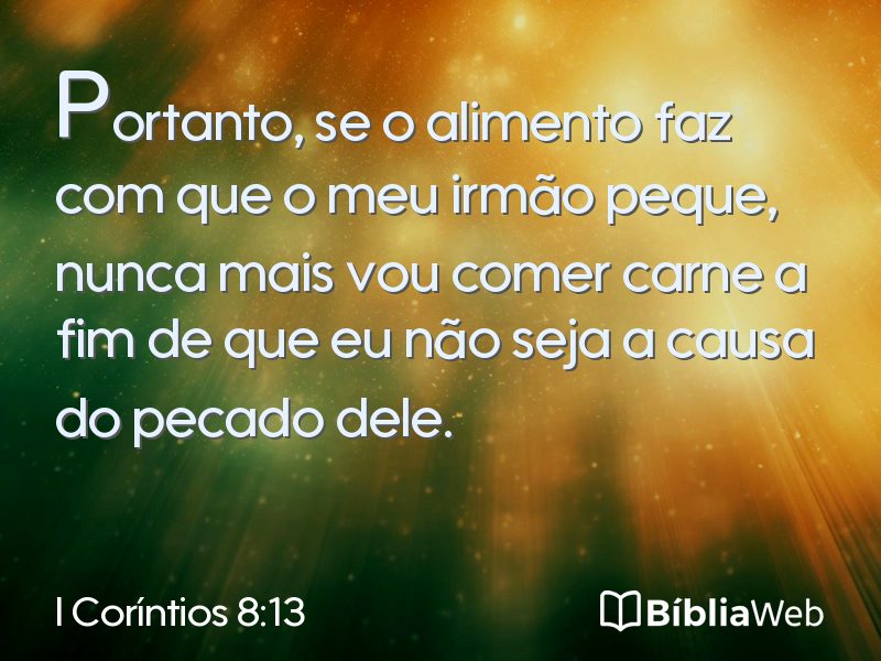 I Coríntios 8:13 em imagem para compartilhar