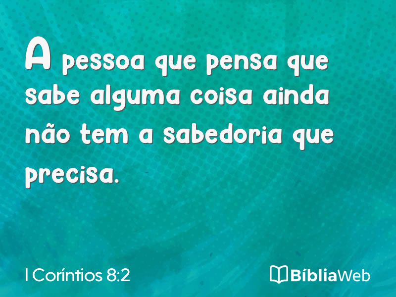 I Coríntios 8:2 em imagem para compartilhar