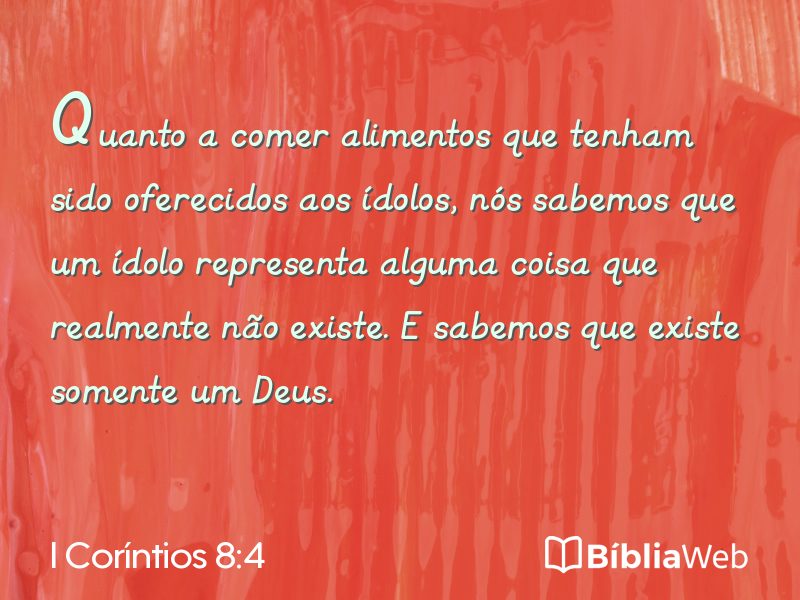 I Coríntios 8:4 em imagem para compartilhar