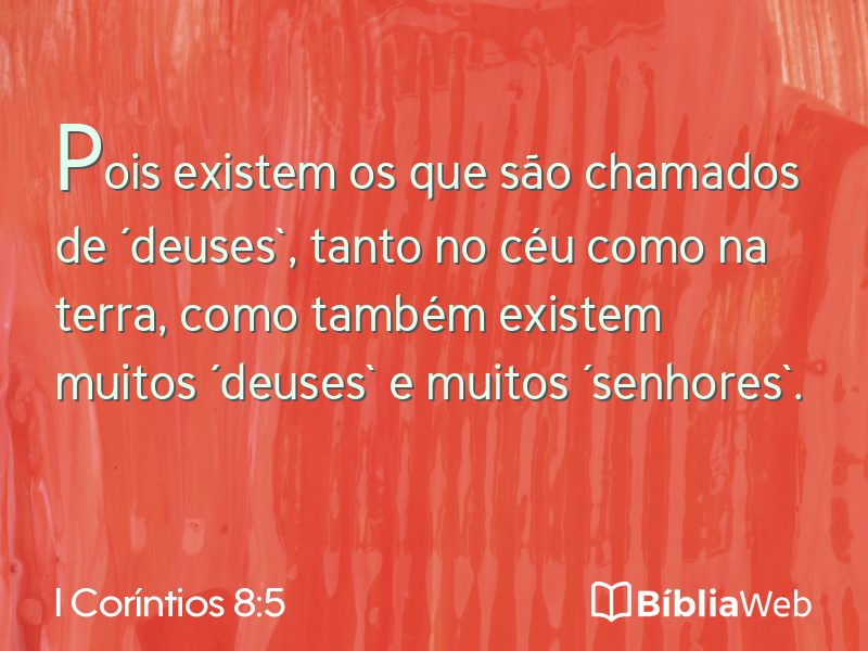 I Coríntios 8:5 em imagem para compartilhar