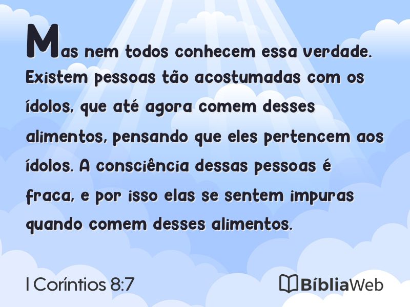 I Coríntios 8:7 em imagem para compartilhar