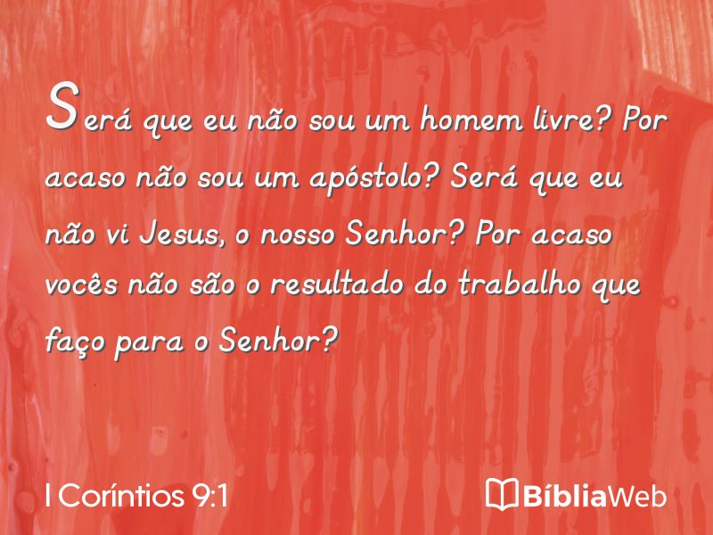 I Coríntios 9:1 em imagem para compartilhar