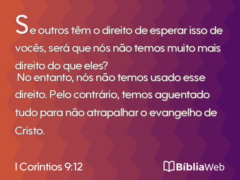 I Coríntios 9:12 em imagem para compartilhar