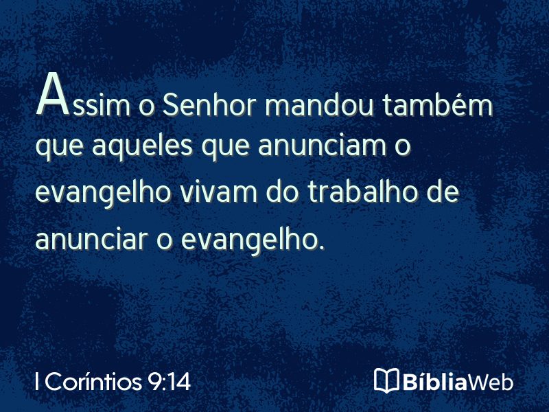 I Coríntios 9:14 em imagem para compartilhar