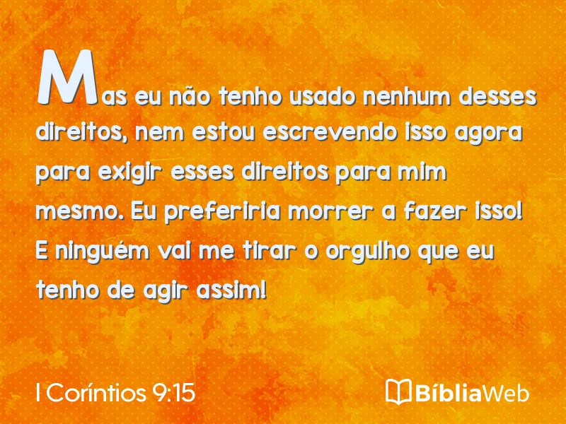 I Coríntios 9:15 em imagem para compartilhar