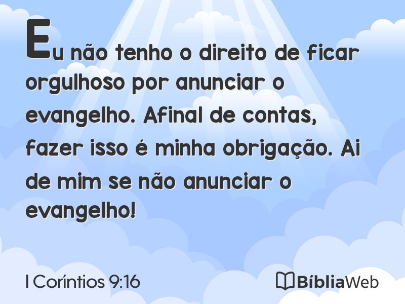 I Coríntios 9:16 em imagem para compartilhar