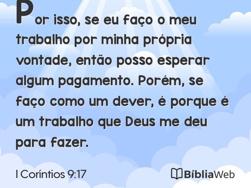 I Coríntios 9:17 em imagem para compartilhar