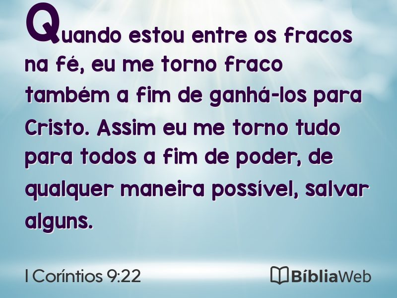 I Coríntios 9:22 em imagem para compartilhar