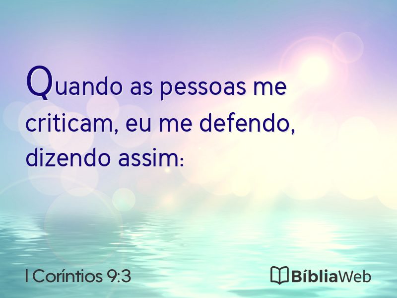 I Coríntios 9:3 em imagem para compartilhar