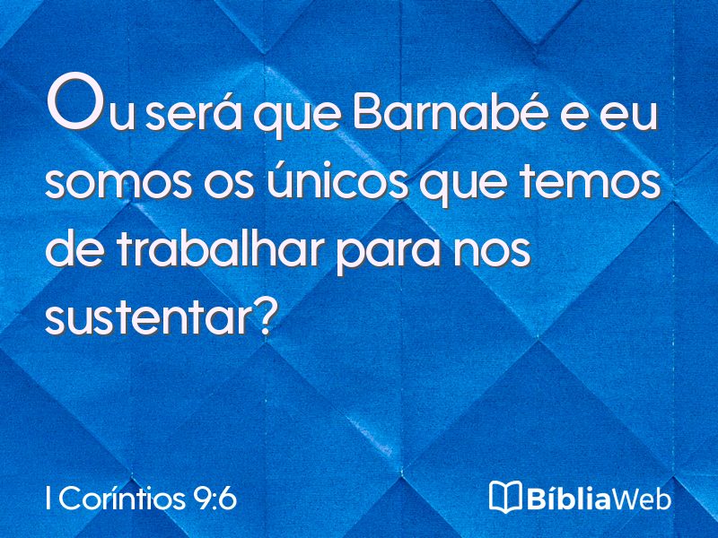 I Coríntios 9:6 em imagem para compartilhar