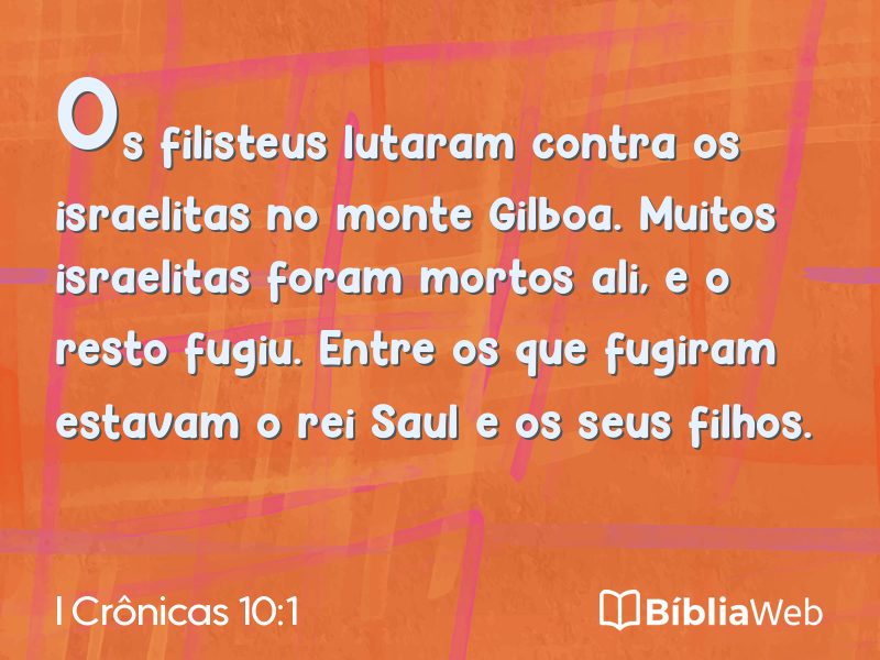 I Crônicas 10:1 em imagem para compartilhar