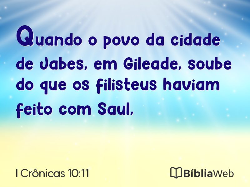I Crônicas 10:11 em imagem para compartilhar