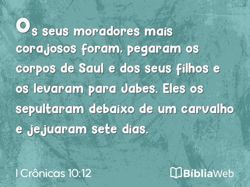 I Crônicas 10:12 em imagem para compartilhar