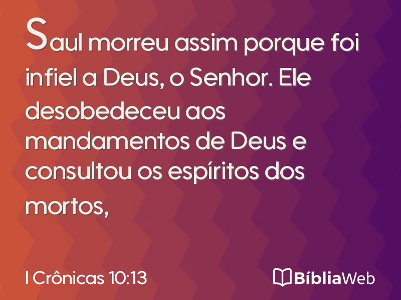 I Crônicas 10:13 em imagem para compartilhar
