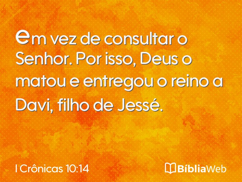 I Crônicas 10:14 em imagem para compartilhar
