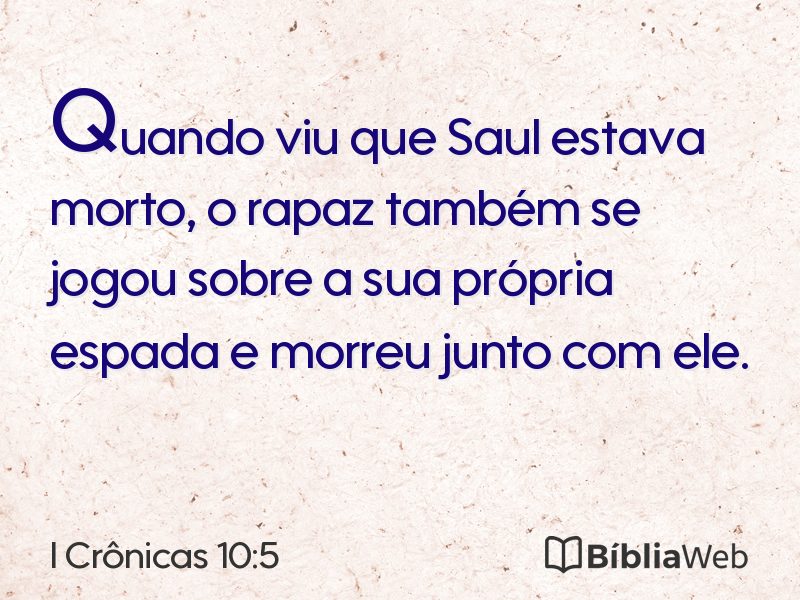 I Crônicas 10:5 em imagem para compartilhar