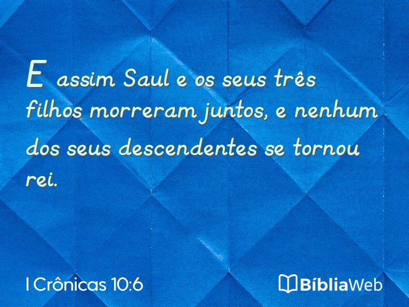 I Crônicas 10:6 em imagem para compartilhar