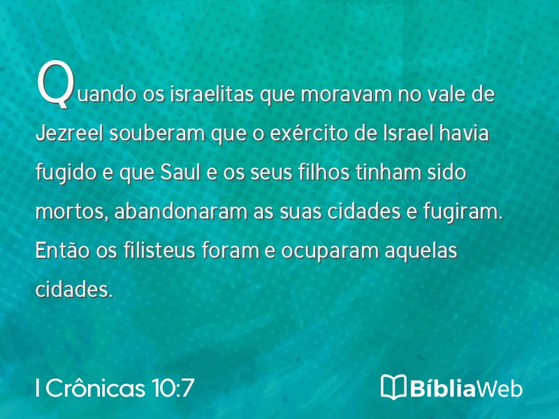 I Crônicas 10:7 em imagem para compartilhar