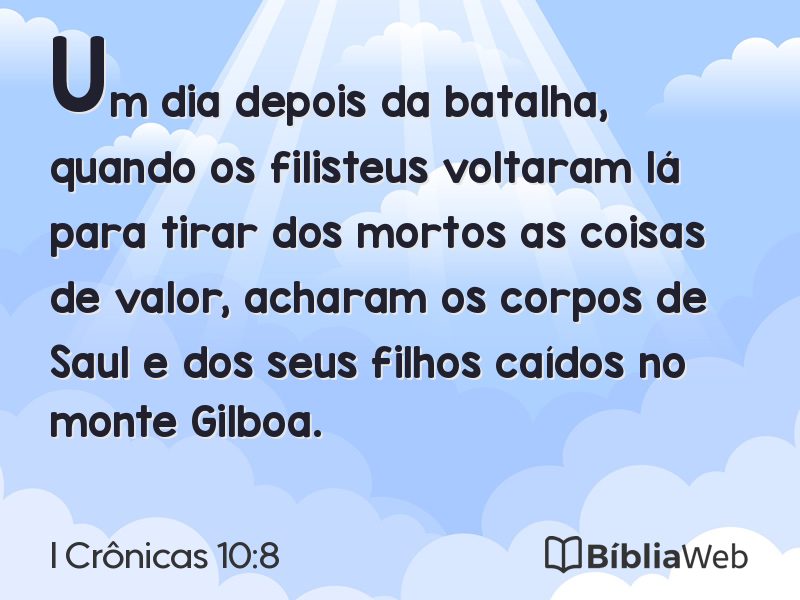 I Crônicas 10:8 em imagem para compartilhar