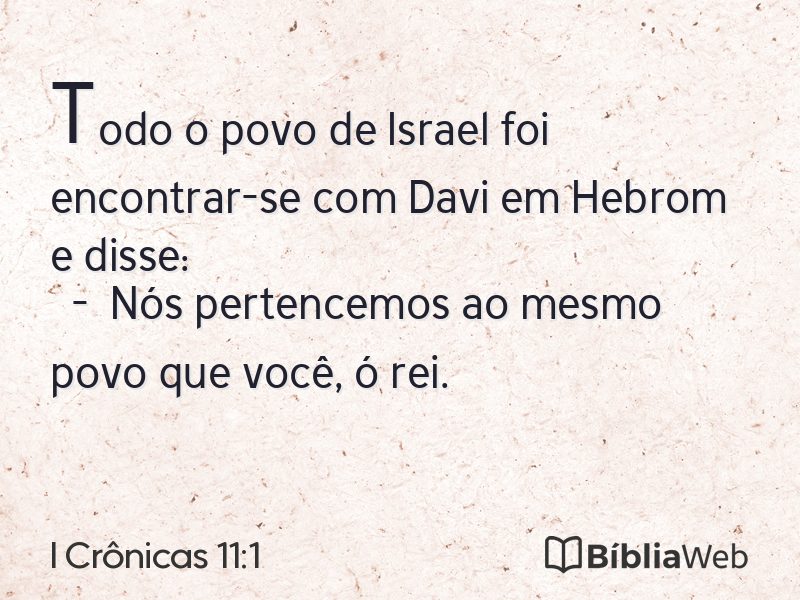 I Crônicas 11:1 em imagem para compartilhar