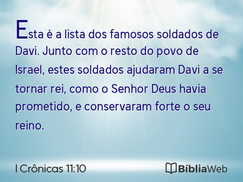 I Crônicas 11:10 em imagem para compartilhar