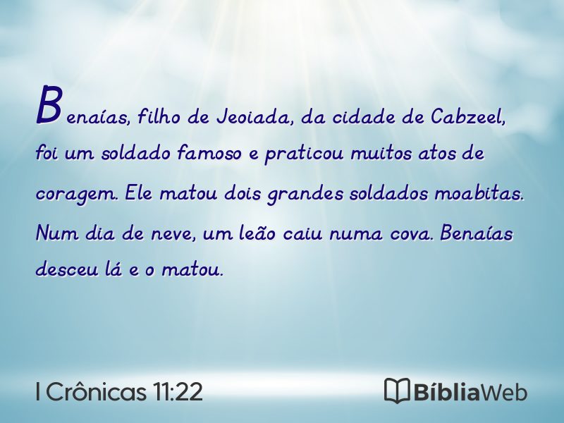 I Crônicas 11:22 em imagem para compartilhar