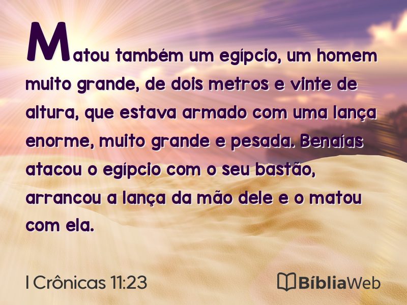I Crônicas 11:23 em imagem para compartilhar