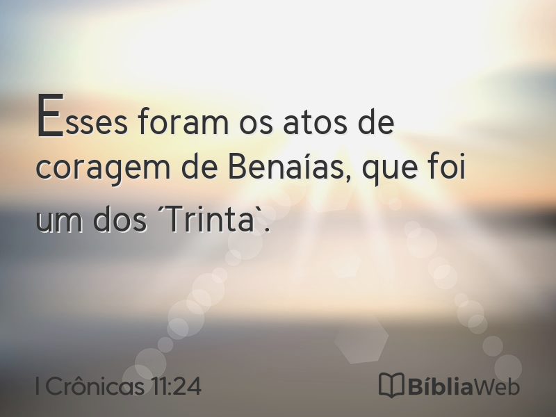I Crônicas 11:24 em imagem para compartilhar