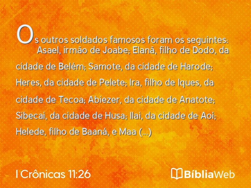 I Crônicas 11:26 em imagem para compartilhar