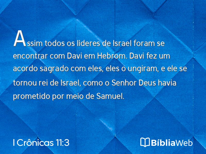 I Crônicas 11:3 em imagem para compartilhar