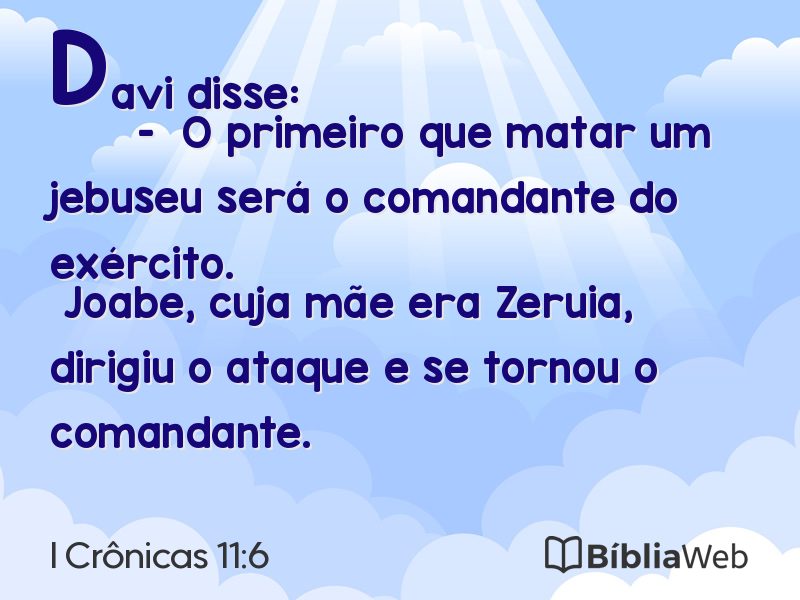 I Crônicas 11:6 em imagem para compartilhar