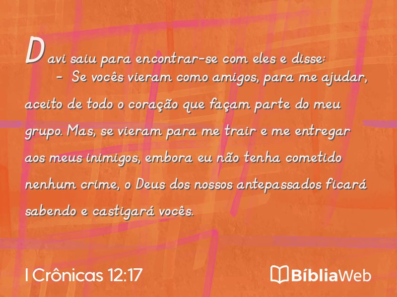 I Crônicas 12:17 em imagem para compartilhar