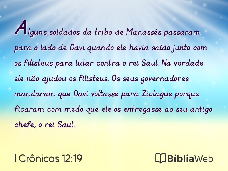 I Crônicas 12:19 em imagem para compartilhar
